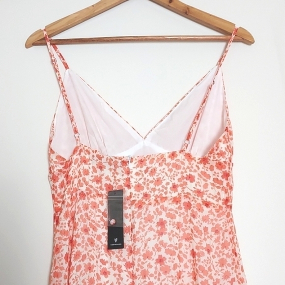 NEW Lulus Total Radiance Maxi Dress Ivory Floral Button-Front Orange Small - Picture 8 of 16